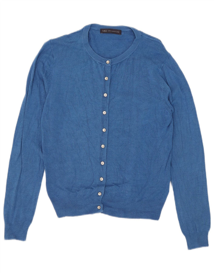 Marks & Spencer Dame Cardigan Sweater UK 8 Small Blue Viscose
