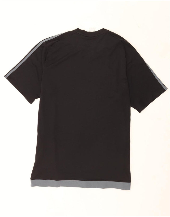 Adidas Herre Climalite T-Shirt Top Stor Sort Colourblock Polyester