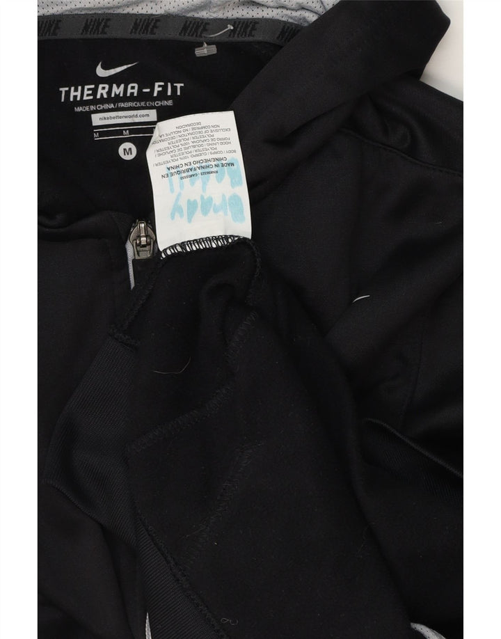 NIKE drenge Therma-Fit hættetrøje med lynlås 10-11 år medium sort polyester