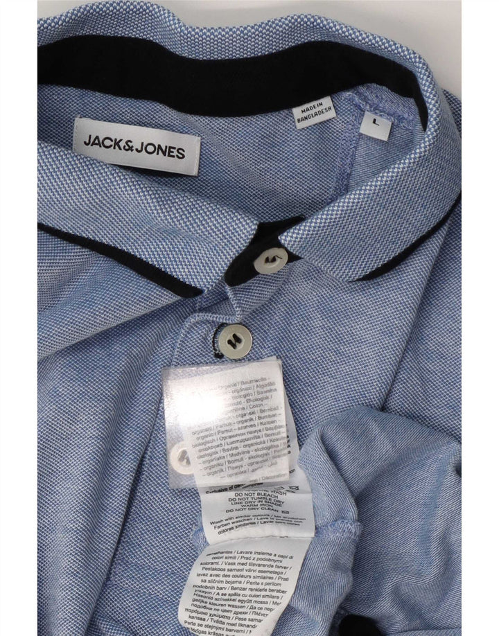 Jack & Jones herre poloskjorte stor blå bomuld