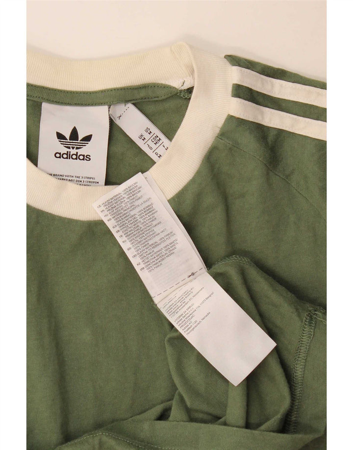 Adidas Herre T-Shirt Top Medium Grøn Colourblock Bomuld