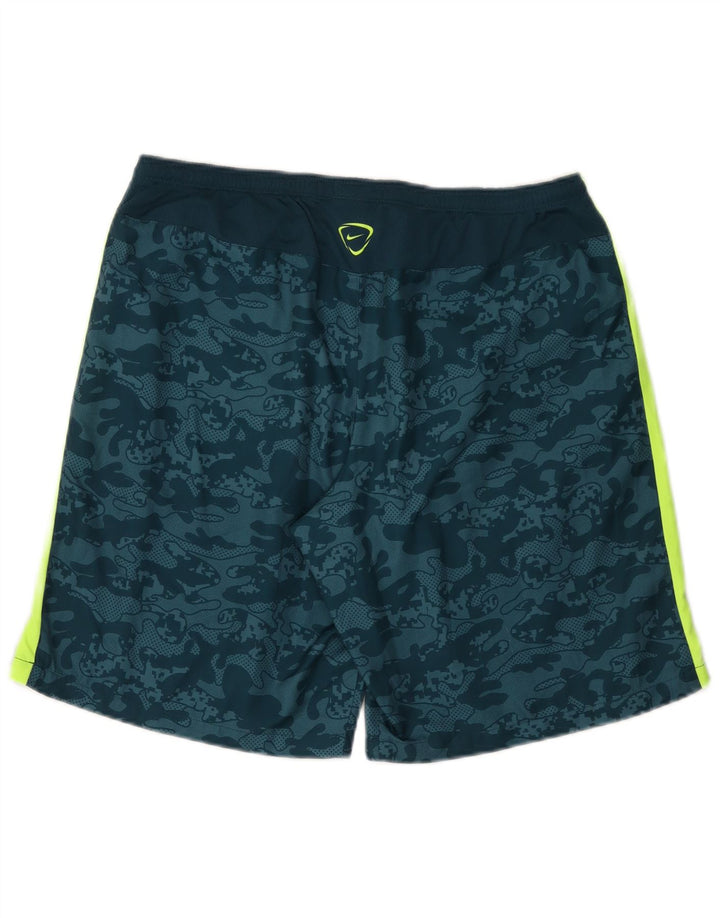 Nike Herre Dri Fit Sportshorts Store Blå Camouflage Polyester