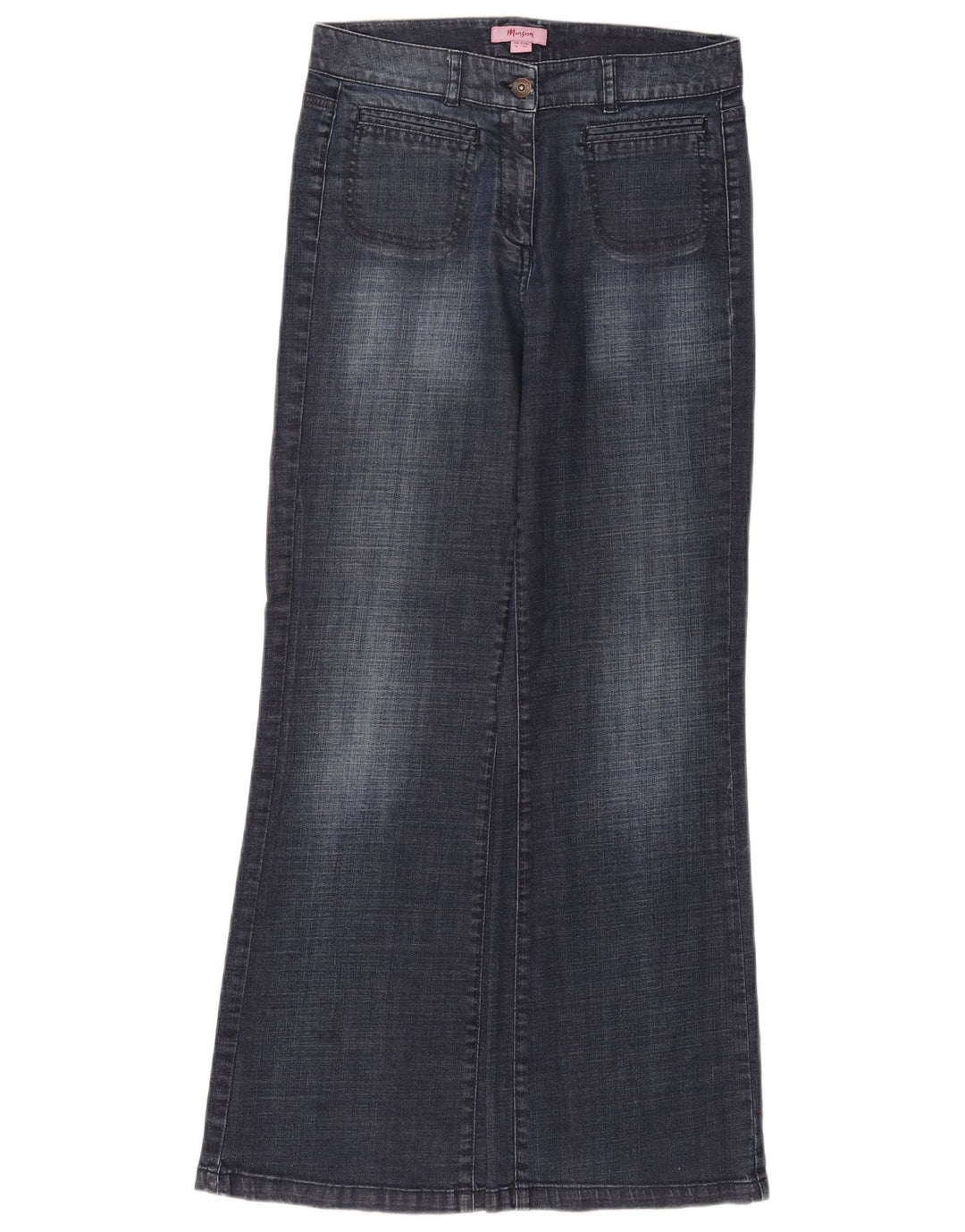 Monsoon Womens Flared Jeans UK 8 Small W27 L30 Navy Blue Bomuld