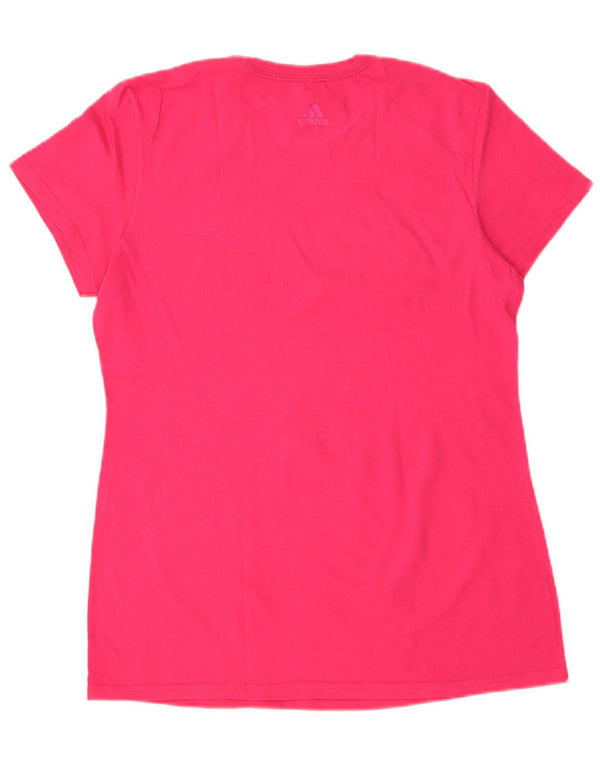 Adidas Dame Grafisk T-Shirt Top UK 16 Large Pink