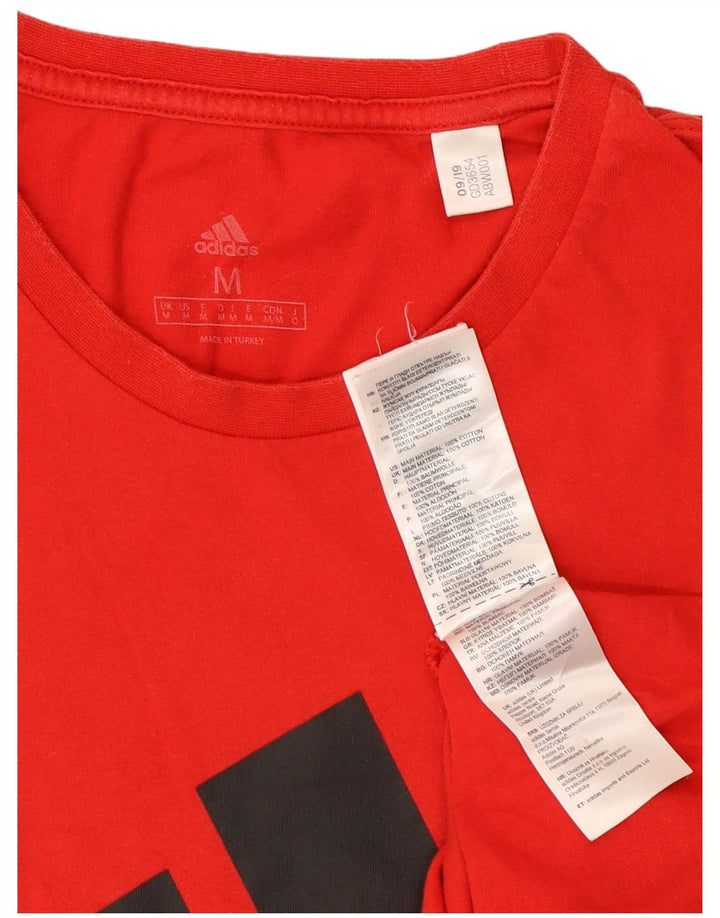 Adidas Herre grafisk T-shirt Top Medium Rød Bomuld