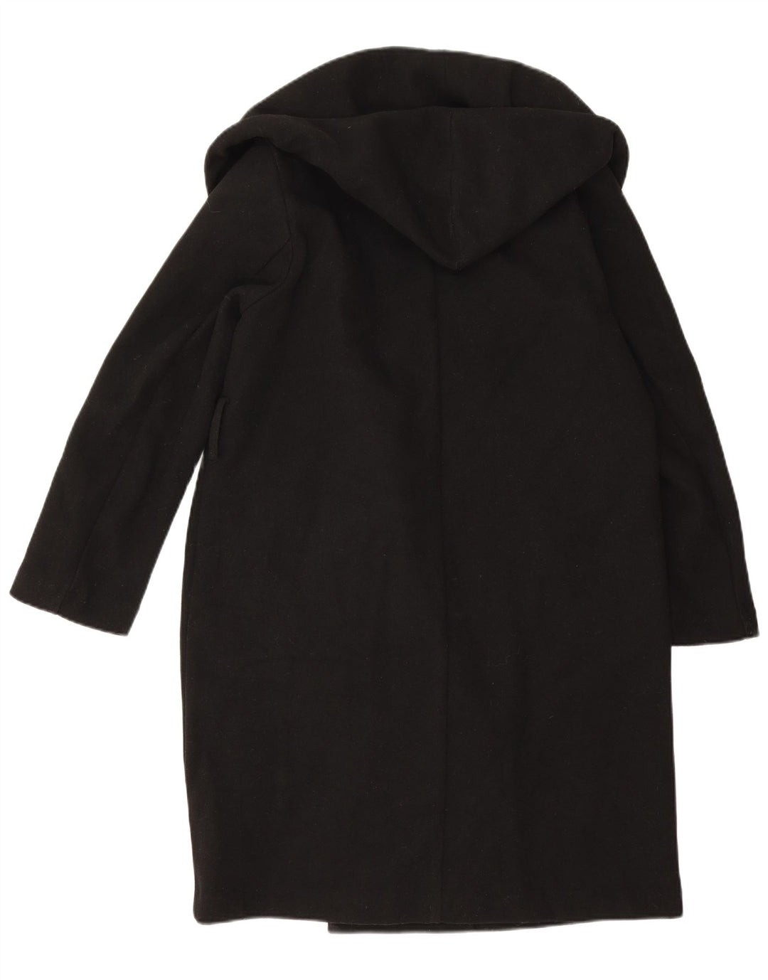 Zara Dame Oversized Dobbeltradet Frakke UK 10 Small Black Polyester