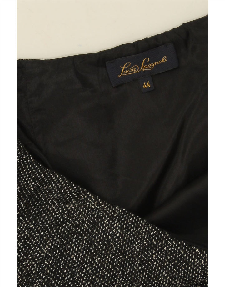 Luisa Spagnoli lige nederdel til kvinder IT 44 Medium W28 Sort Flecked Viscose