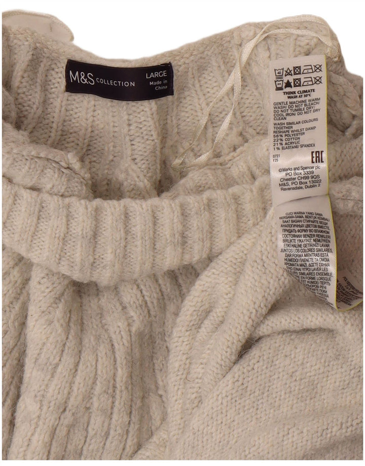 Marks & Spencer Dame Turtle Neck Jumper Sweater UK 16 Large Off White