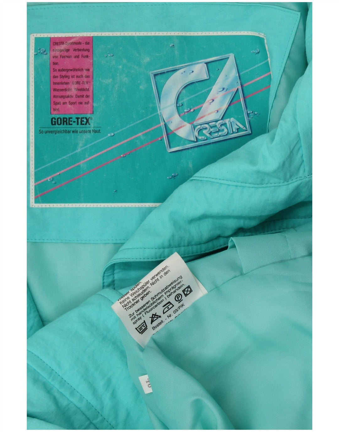 CRESTA Gore-Tex oversized skijakke til kvinder EU 40 Medium turkis bomuld