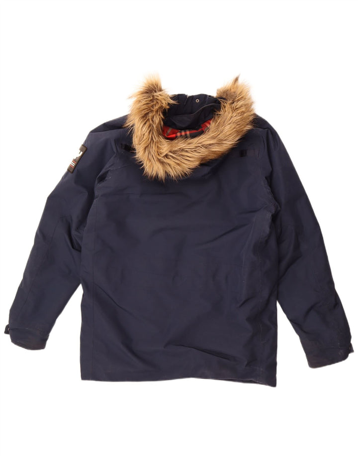 Helly Hansen Herre Hooded Windbreaker Jacket UK 38 Medium Navy Blue