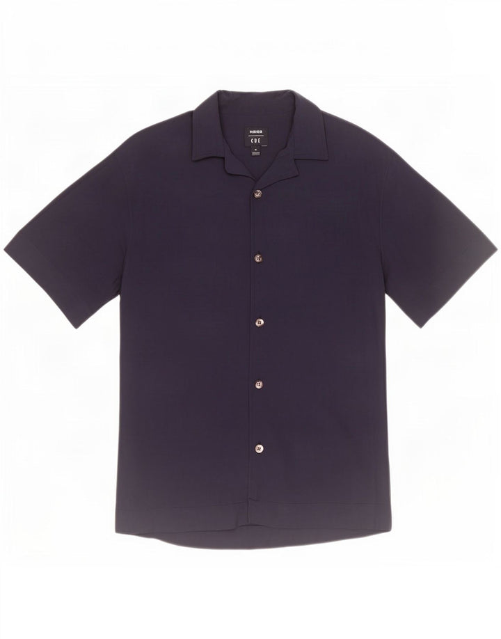 Reiss Kortærmet Herreskjorte Medium Navy Blue Viscose