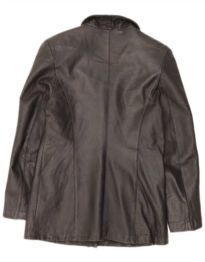 VINTAGE Womens Leather Jacket IT 44 Medium Black