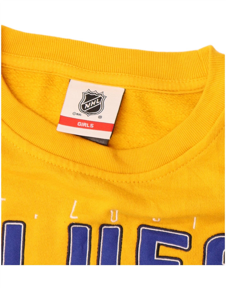 NHL Girls Crop Graphic Sweatshirt Jumper 7-8 år Gul Colourblock