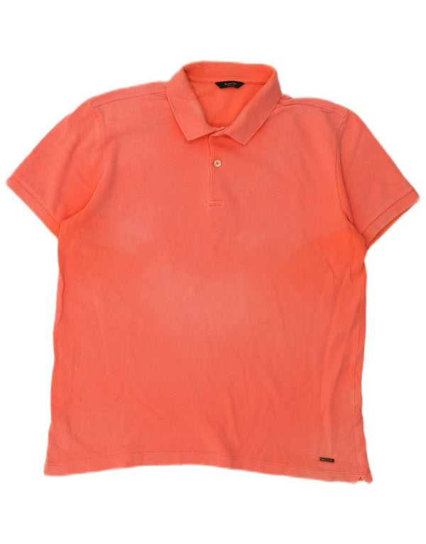 Massimo Dutti Mens Polo Shirt Medium Orange Cotton