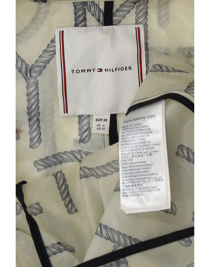 Tommy Hilfiger Graphic Raincoat til kvinder UK 10 Small Off White Polyurethane