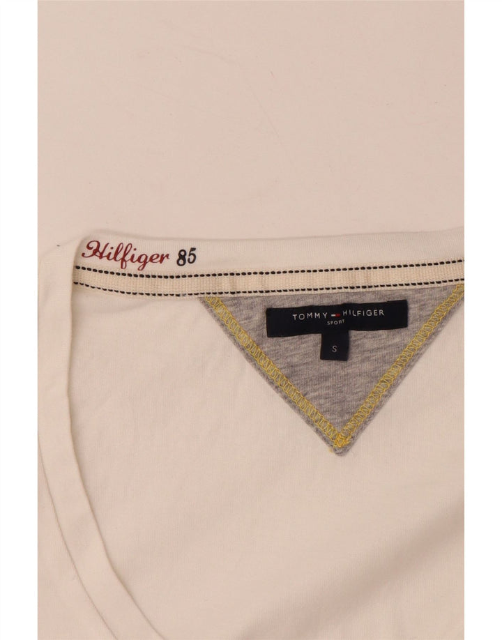 TOMMY HILFIGER Grafisk T-shirt top til kvinder DK 10 Lille hvid bomuld