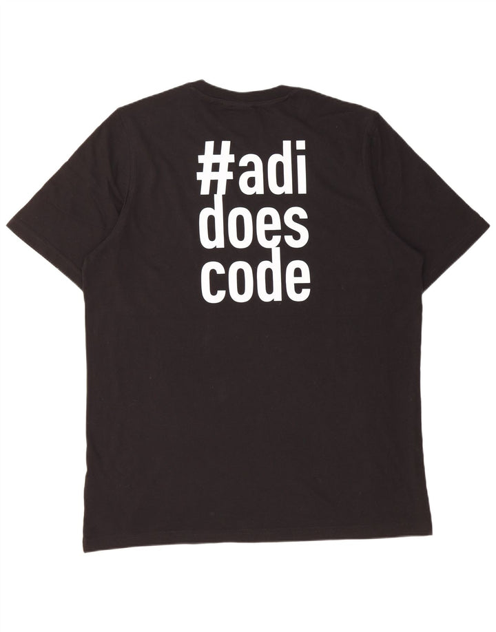 Adidas Grafisk T-shirt top til mænd, stor sort bomuld