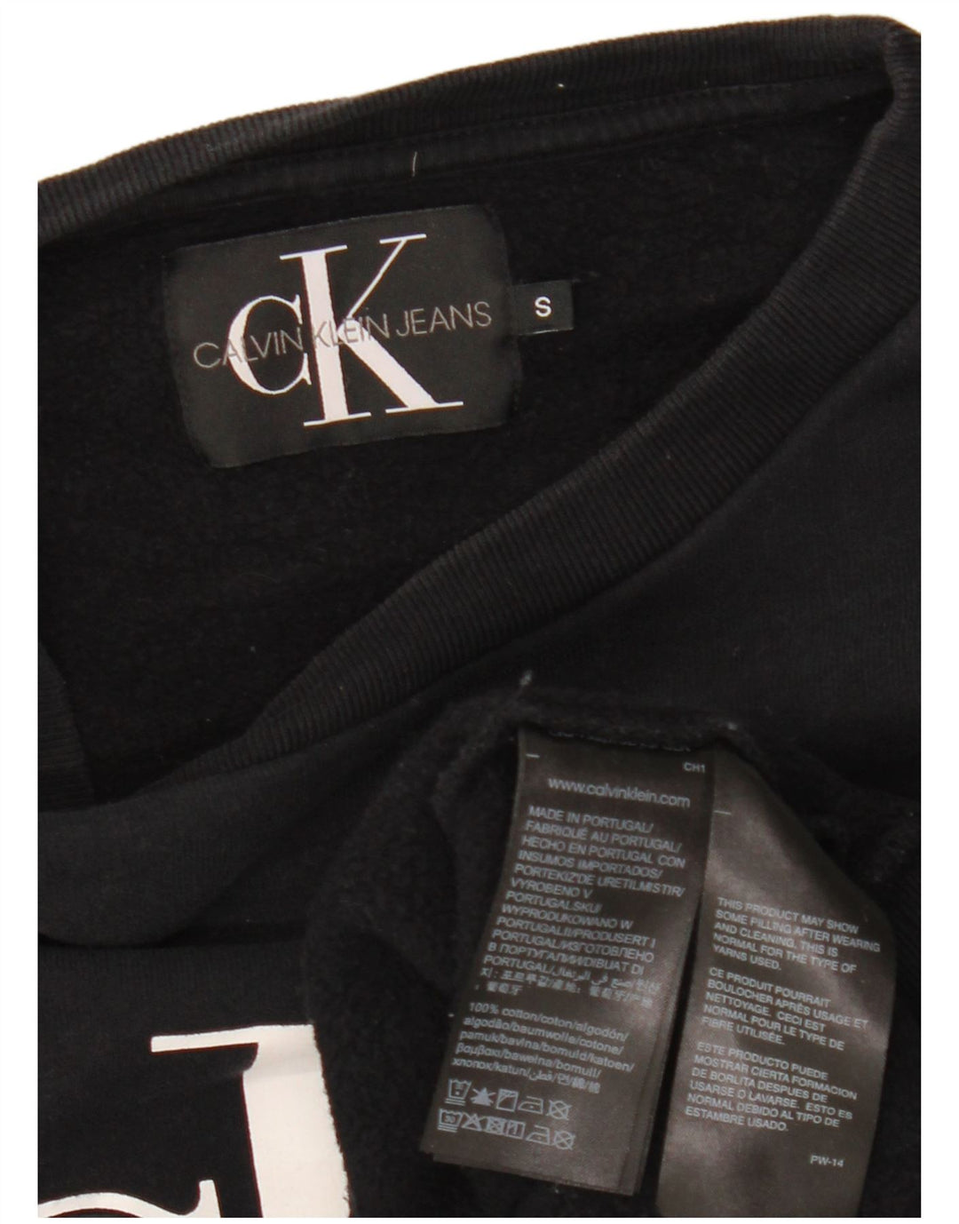 Calvin Klein Jeans Herre grafisk sweatshirt Jumper lille sort bomuld
