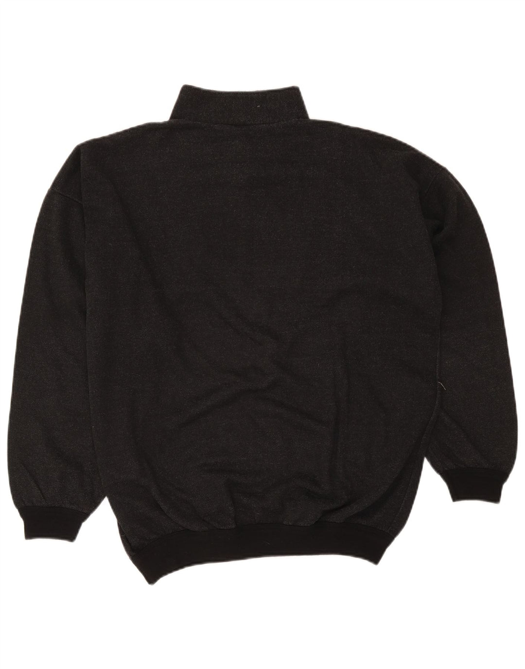 Vintage Herre 1/4 Zip Sweatshirt Jumper Large Grå Flecked Retro