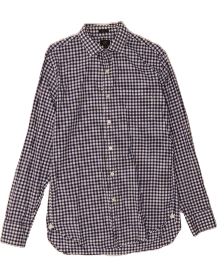 J. CREW Mens Ludlow Shirt Medium Navy Blue Gingham Cotton Vintage J. Crew and Second-Hand J. Crew from Messina Hembry 