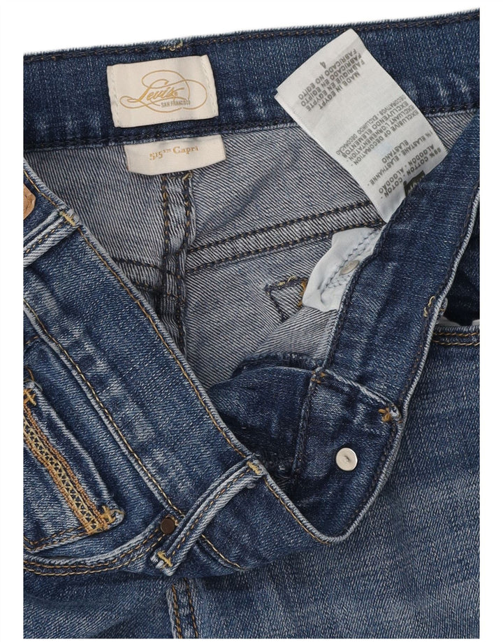 LEVI'S Dame 515 Capri Jeans US 4 Small W28 L20 Blå Bomuld