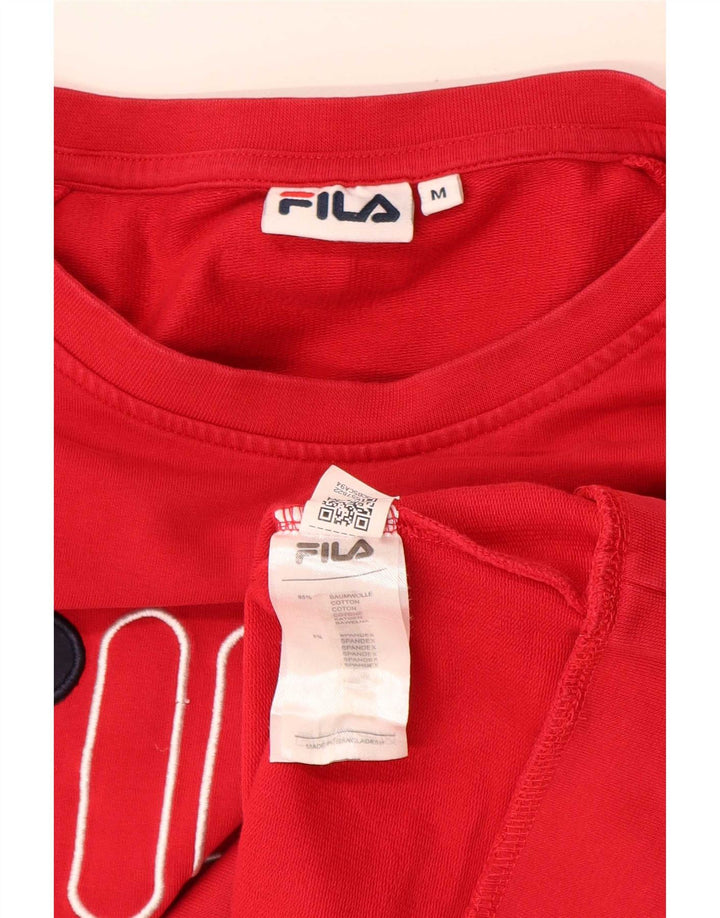Fila Herre grafisk sweatshirt Jumper Medium Rød Bomuld