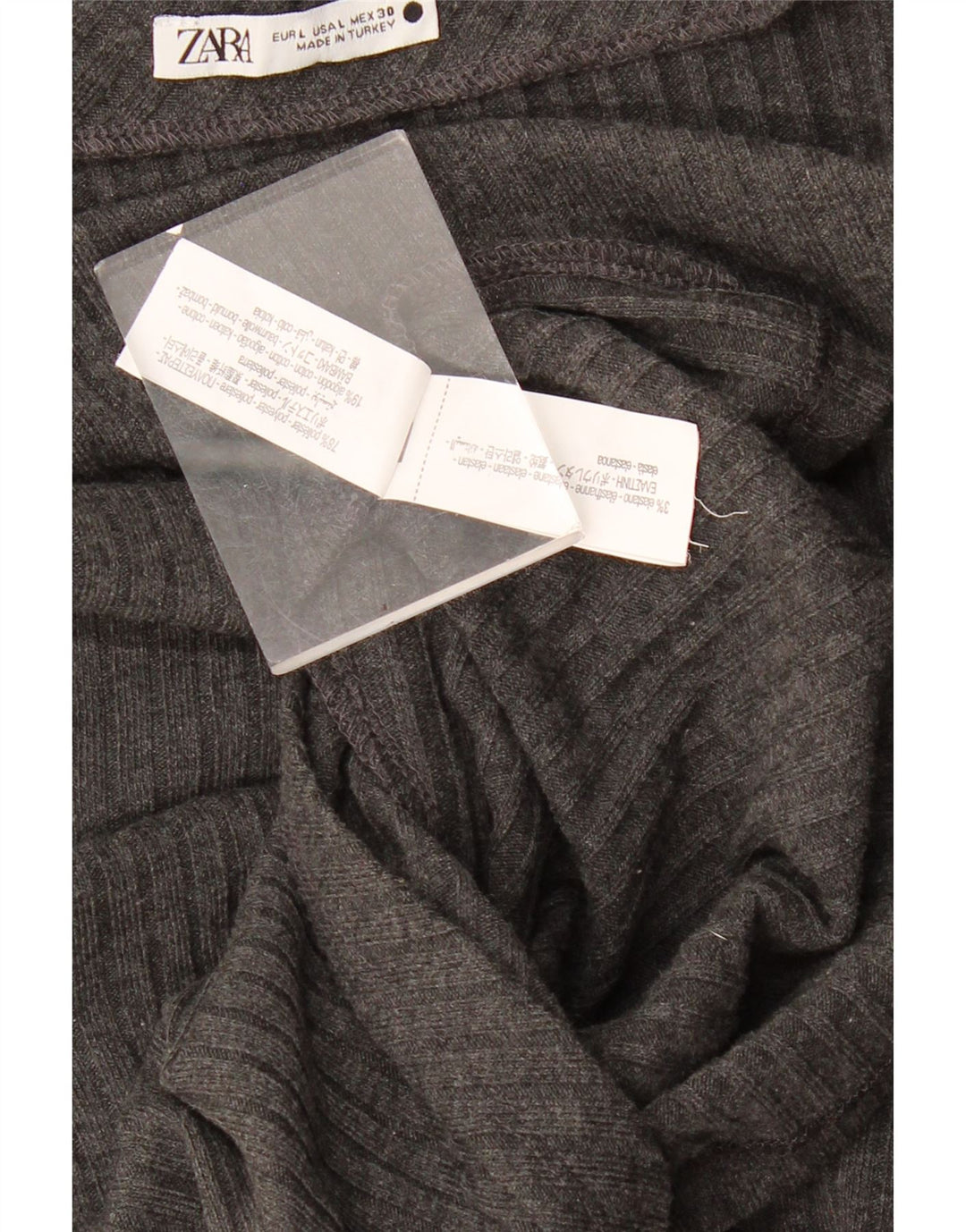 Zara Womens One Shoulder Top UK 14 Large Grå Polyester