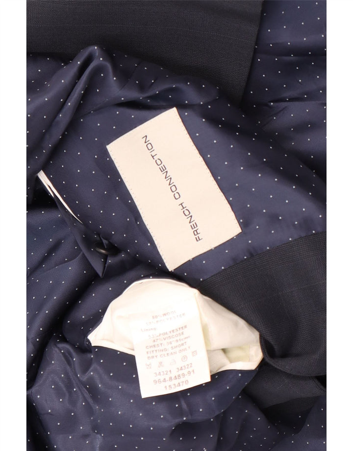 French Connection Herre 2 Button Blazer Jacket UK 36 Small Navy Blue Wool