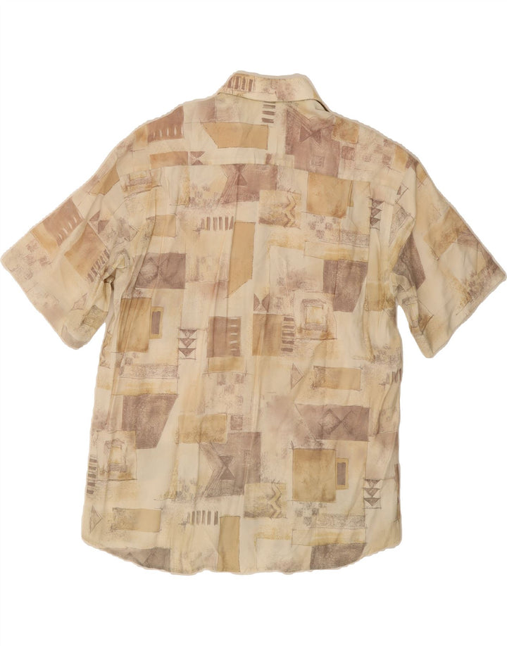 CARLETTI Mens Short Sleeve Shirt XL Beige Patchwork Vintage Carletti and Second-Hand Carletti from Messina Hembry 