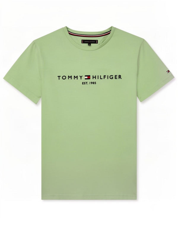 Tommy Hilfiger Herre Slim Fit Grafisk T-Shirt Top Medium Grøn Bomuld