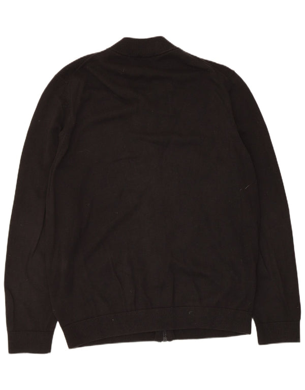 Hugo Boss Herre Cardigan Sweater XL Sort Bomuld