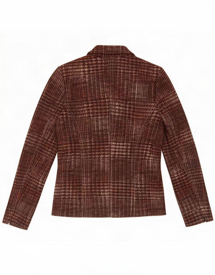 Gerry Weber Dame 2-knaps blazerjakke UK 12 Medium Burgundy Houndstooth