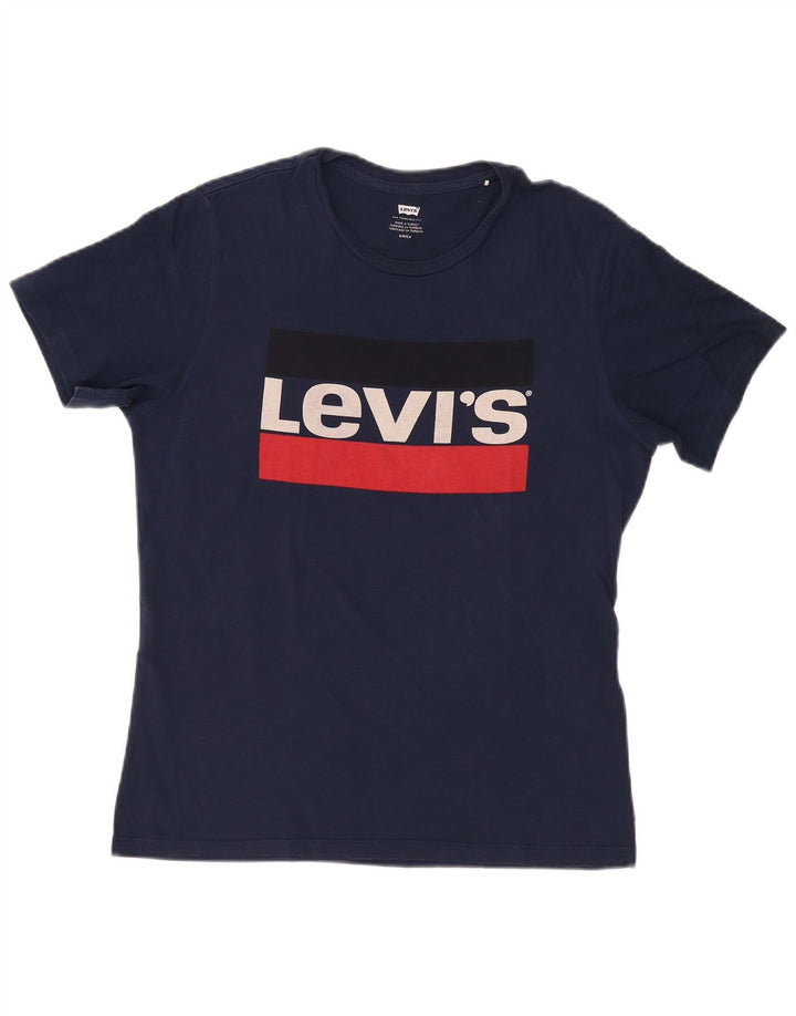 LEVI'S Grafisk T-shirt top til mænd, lille marineblå