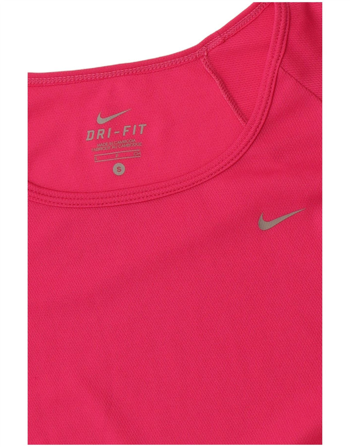 Nike Dame Dri Fit T-Shirt Top UK 10 Lille Pink
