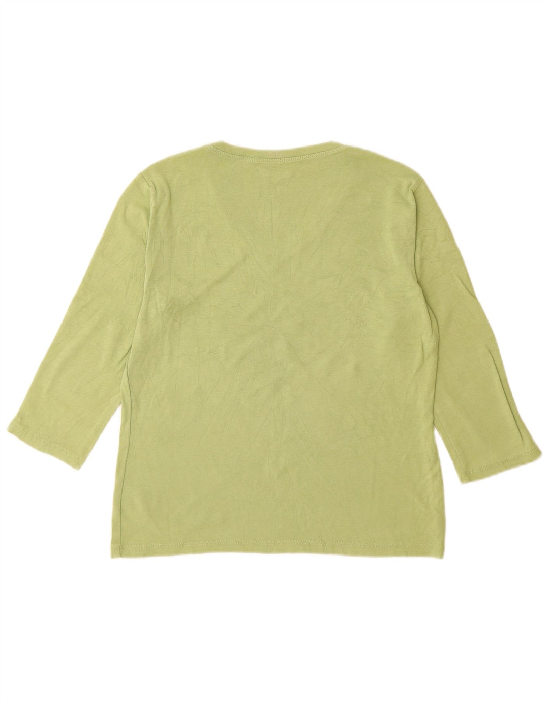 Eddie Bauer Dame Top 3/4 ærmet UK 12 Medium Grøn Bomuld