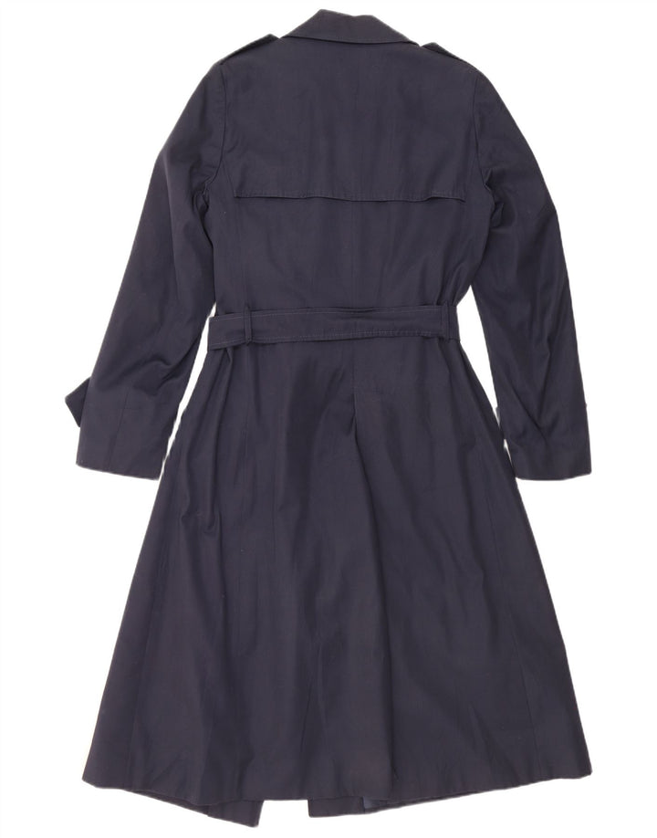 Vintage trenchcoat til kvinder IT 48 XL marineblå polyamid