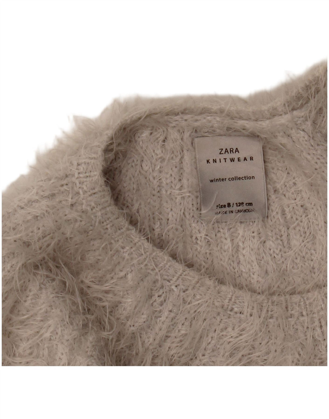 ZARA Pige Boat Neck Sweater 7-8 år Grå