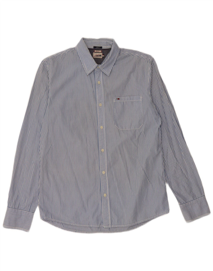 TOMMY HILFIGER Herre Slim Fit skjorte Medium blå stribet bomuld