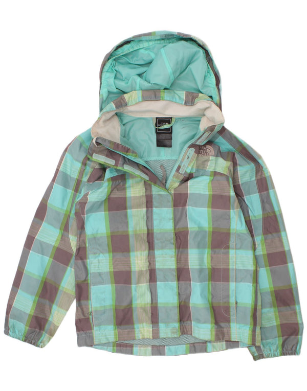 The North Face Regnjakke med hætte til piger 5-6 år XS grøn ternet