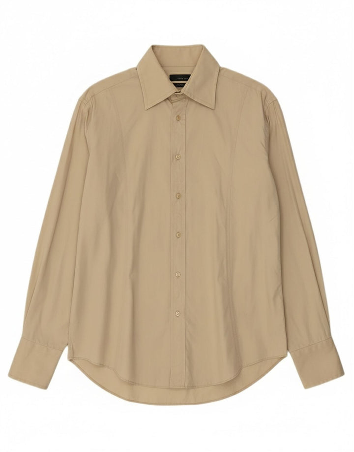 Zara Herreskjorte XL Beige Bomuld