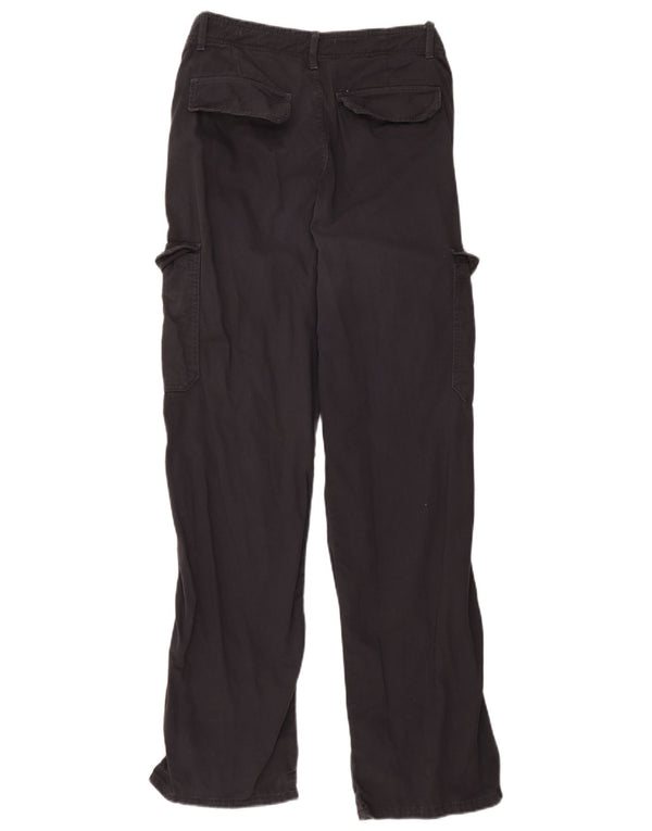 Zara Dame Straight Cargo Bukser EU 38 Small W28 L30 Marineblå Bomuld