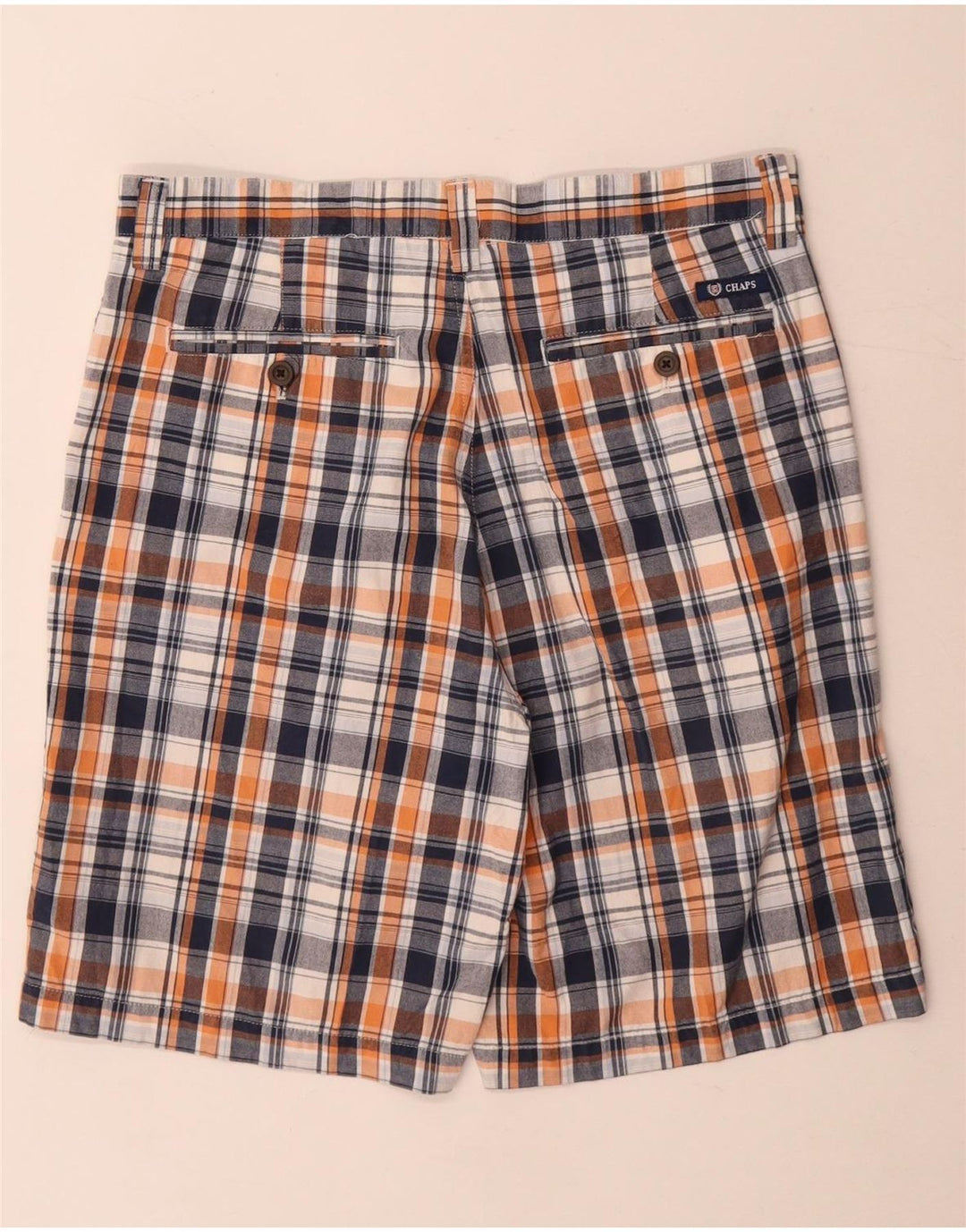 Chaps Herre Chino Shorts W32 Medium Navy Blue Check