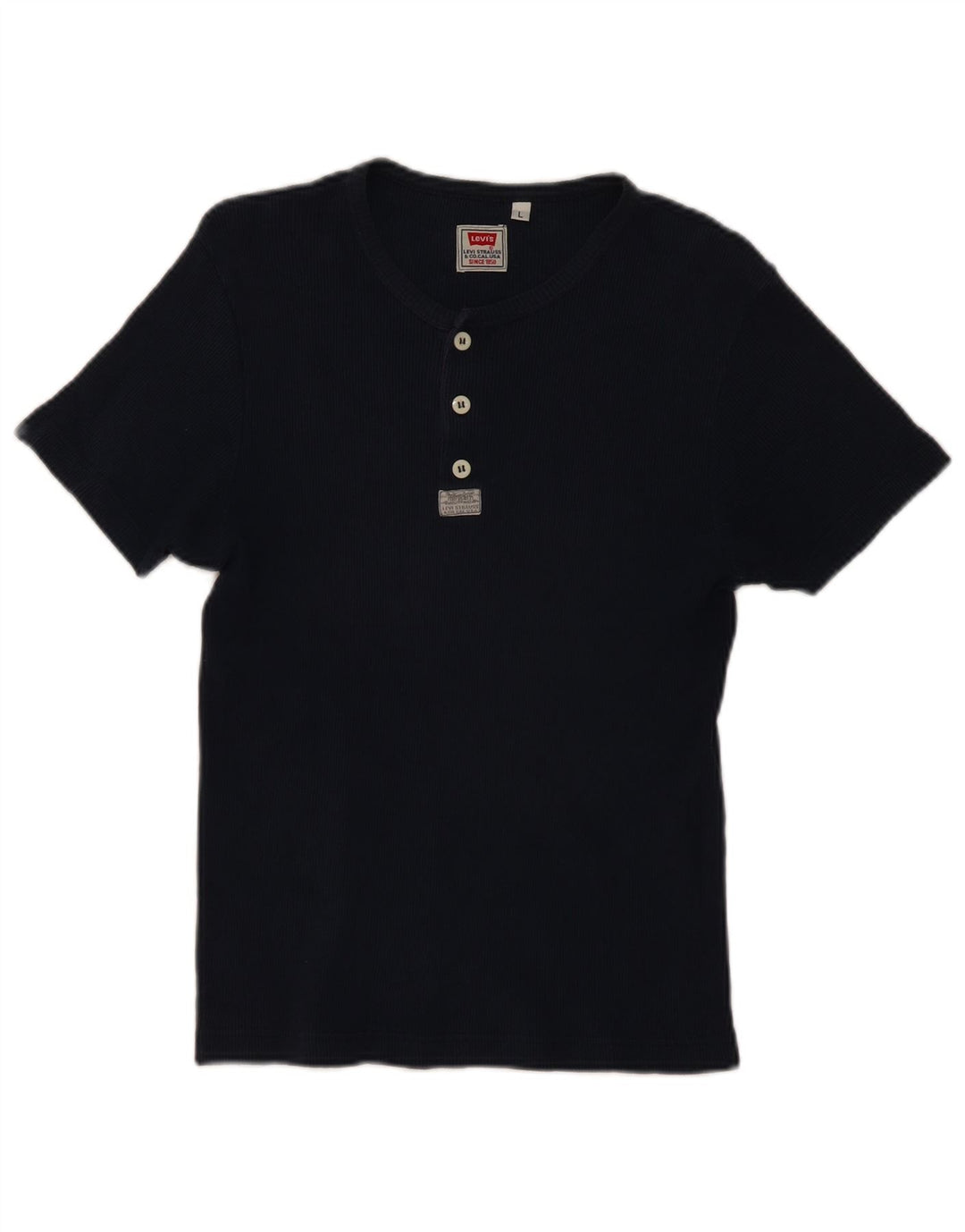 Levi's Dame T-Shirt Top UK 14 Large Navy Blue