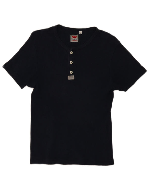 Levi's Dame T-Shirt Top UK 14 Large Navy Blue