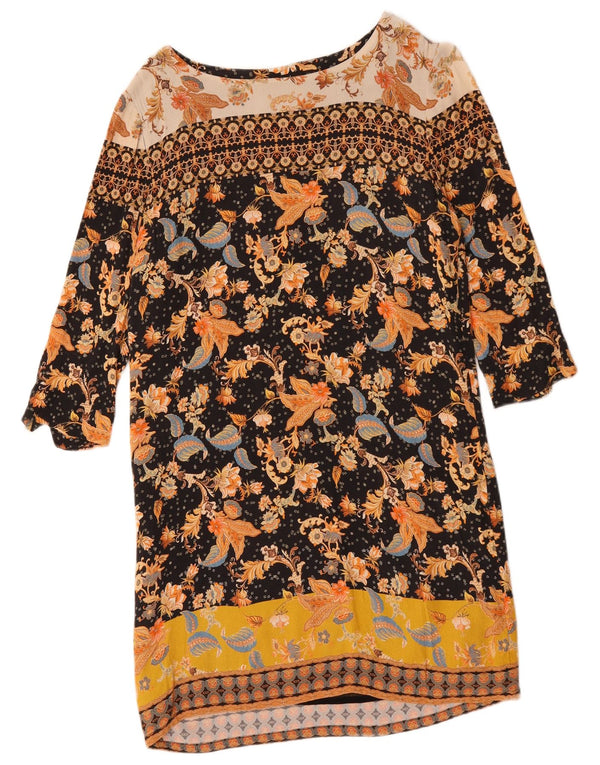 DESIGUAL Dame 3/4 ærmet Skift Kjole EU 42 Large Multicolored Floral