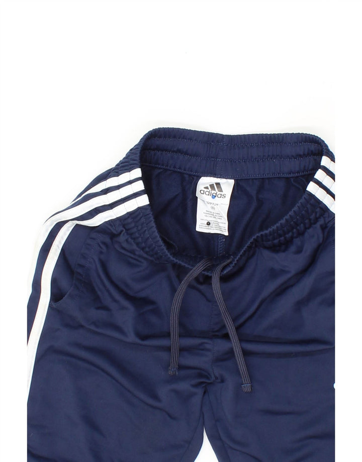ADIDAS Boys Tracksuit Trousers 7-8 Years Small  Navy Blue Polyester Vintage Adidas and Second-Hand Adidas from Messina Hembry 
