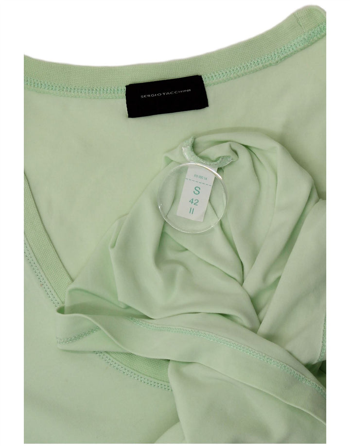 Sergio Tacchini Dame Grafisk T-Shirt Top UK 10 Lille Grøn