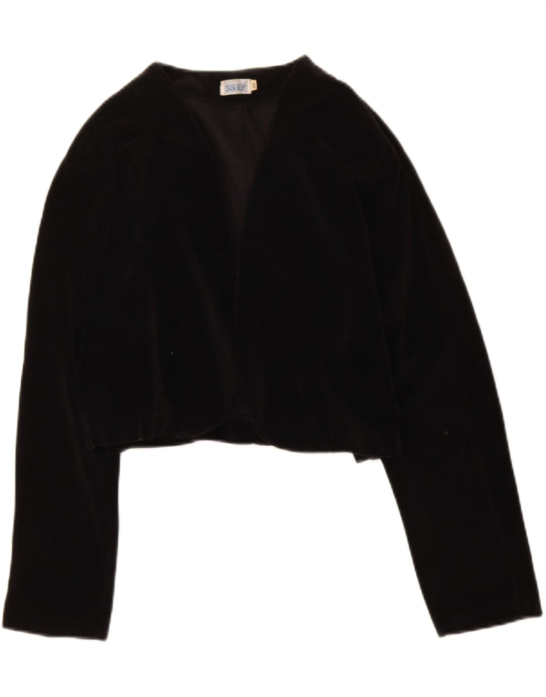 SISLEY Womens Bolero Jacket IT 44 Medium Black Cotton Vintage Sisley and Second-Hand Sisley from Messina Hembry 