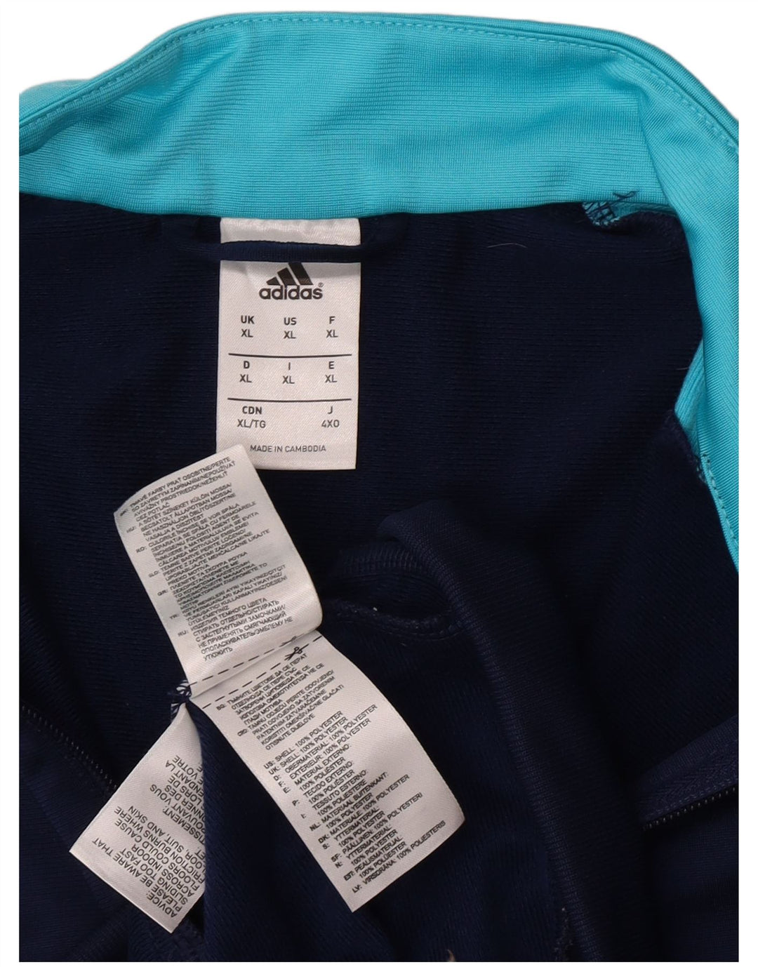 Adidas Træningsdragt til mænd Topjakke XL Marineblå Colourblock Polyester