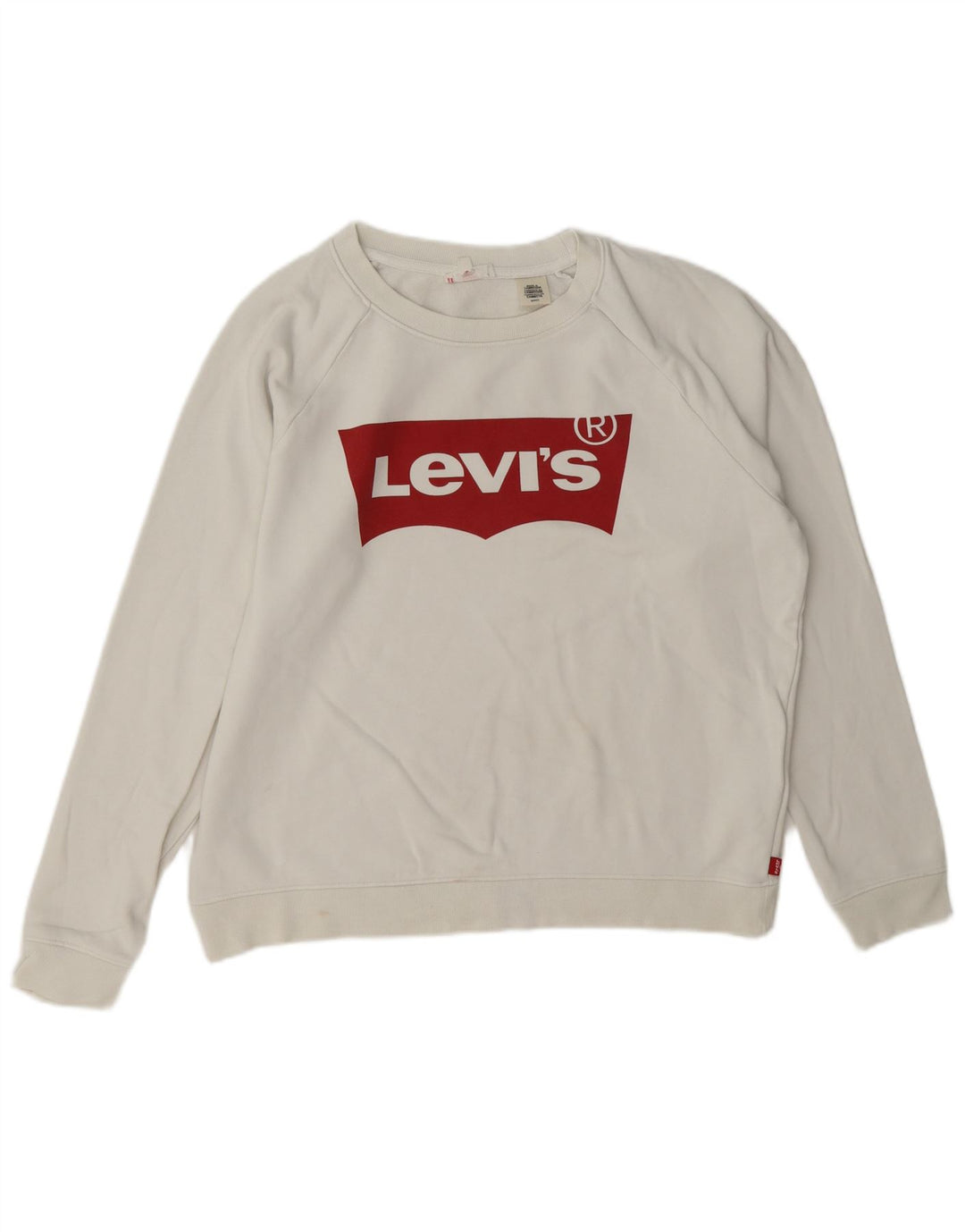 Levi's Dame Grafisk Oversized Sweatshirt Jumper UK 10 Lille hvid bomuld